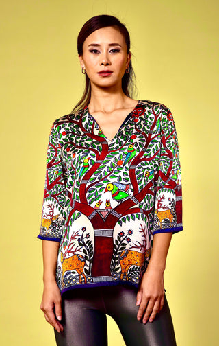 Tejasvi: The Fitted Tunic, Definition: Vibrant - Jeevan Print