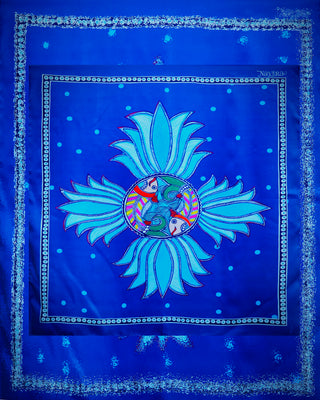 Neel Kamal Mandala Scarf, Definition: Blue Lotus Mandala